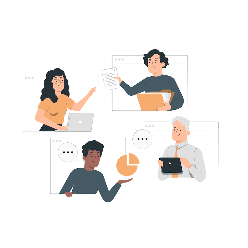 Remote team meeting
