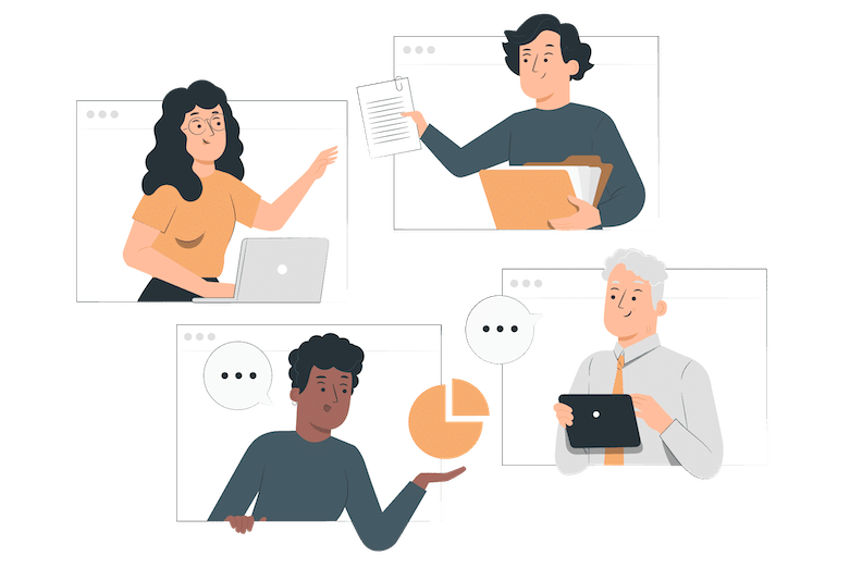 Remote team meeting