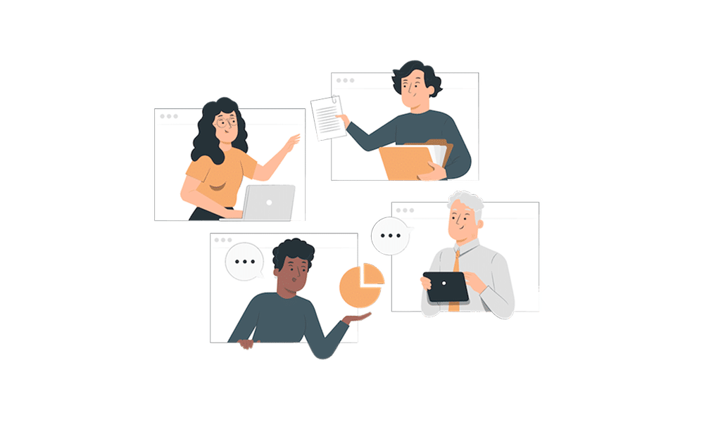 Remote team meeting